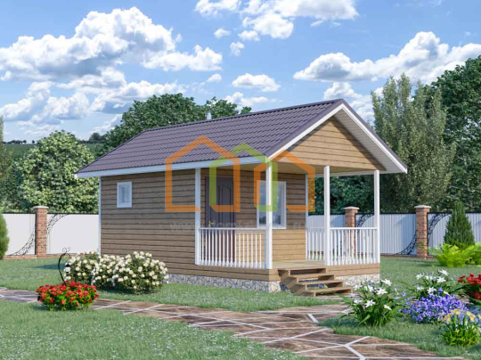 Каркасная баня одноэтажная 4x6